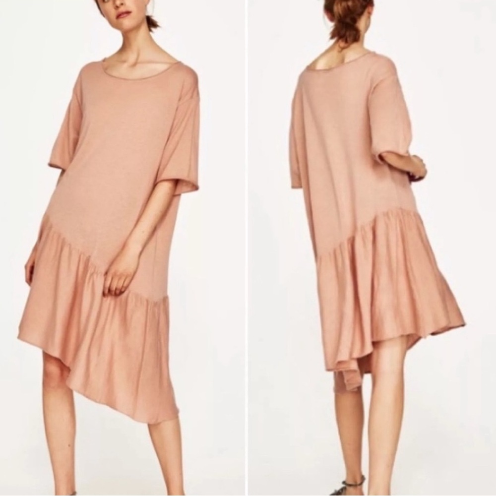 Zara knit NWT asymmetrical dress, small